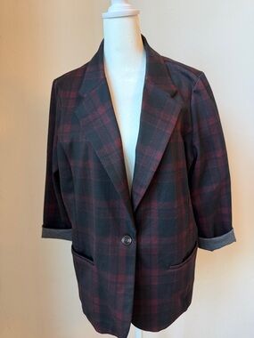 Liverpool Black and Red Plaid Blazer